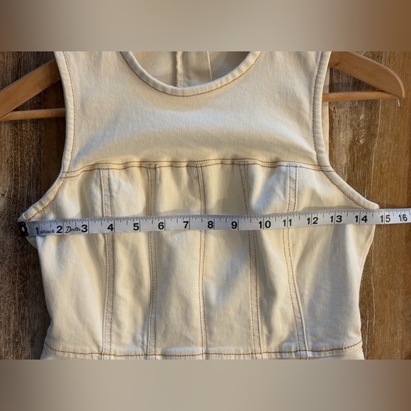 Zara Cream Stretch Denim Fit and Flare Mini Dress, Size XS - Picture 10 of 14